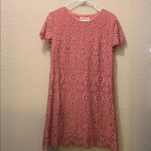 Francescas blush pink lace shift dress